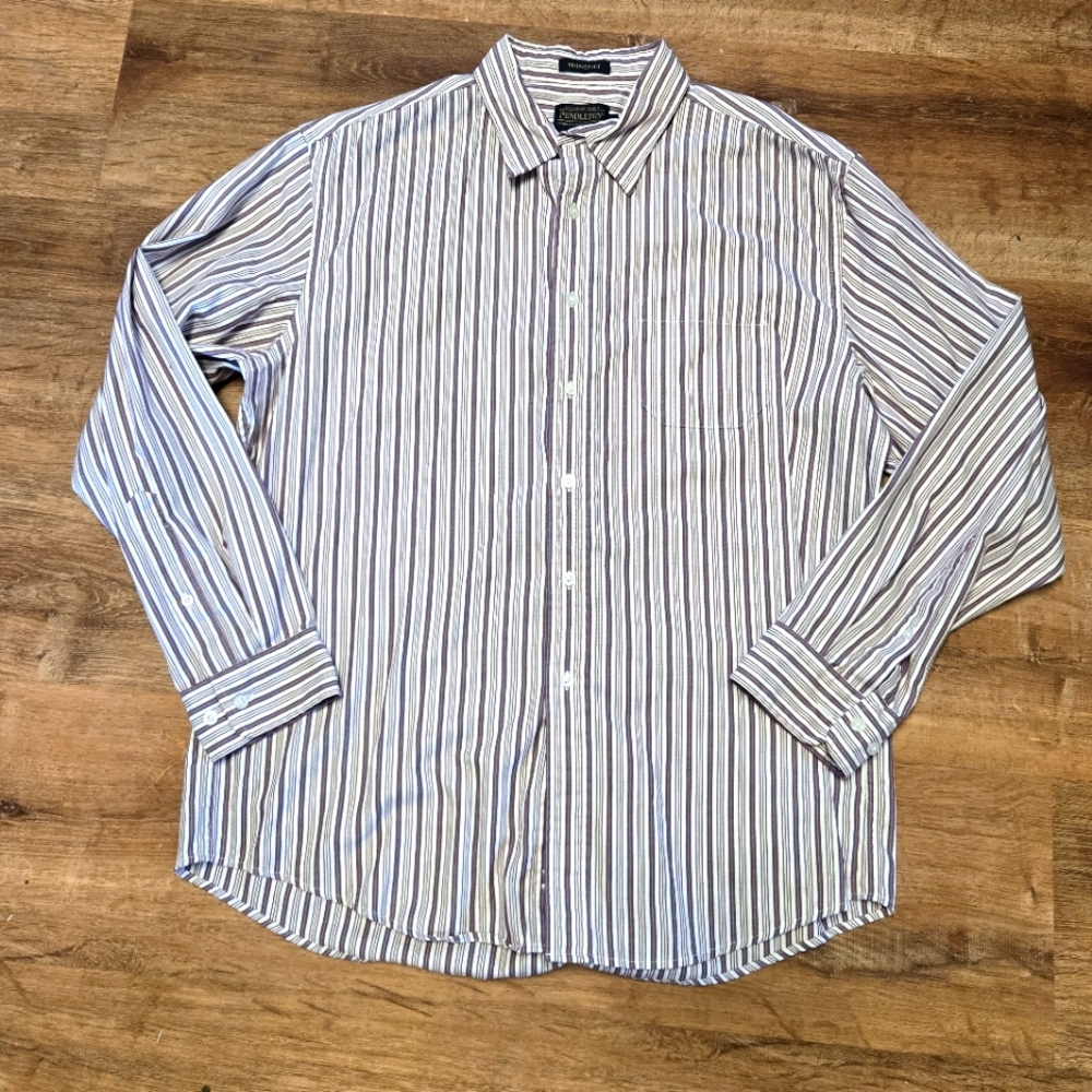 Pendleton Bridgeport Men's Multi Color Striped Button-Down Shirt Extra Large